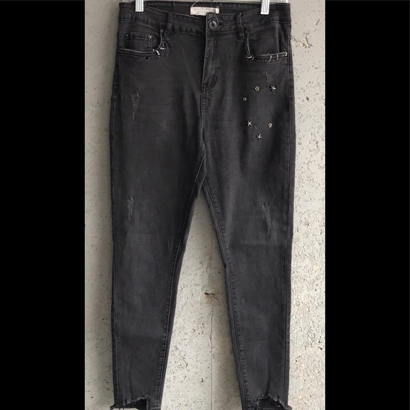 ♦️Sz7 StreetWear Society Black | Skinny High Rise Jeans - Picture 10 of 14